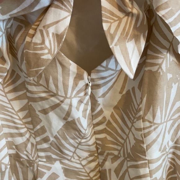 Loft nude tropical print floral linen dress - Picture 8 of 11